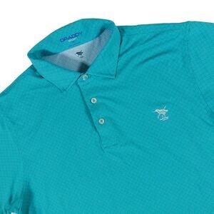 Draddy Sport The Creek Geometric Performance Golf Polo Shirt Men's Medium